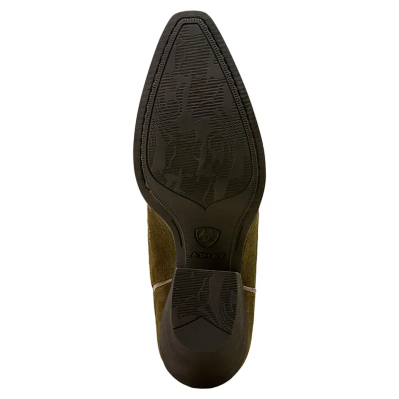 Ariat Chandler X Toe Western Boot Soft Olive Suede-3