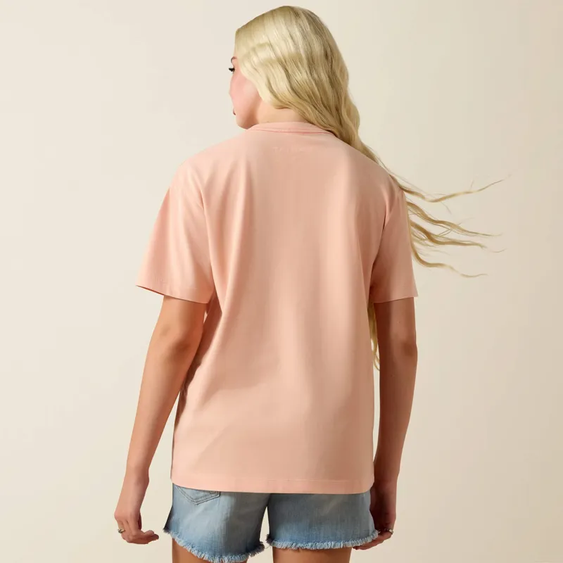Ariat Cowgirl at Heart T-Shirt in Tropical Peach-2