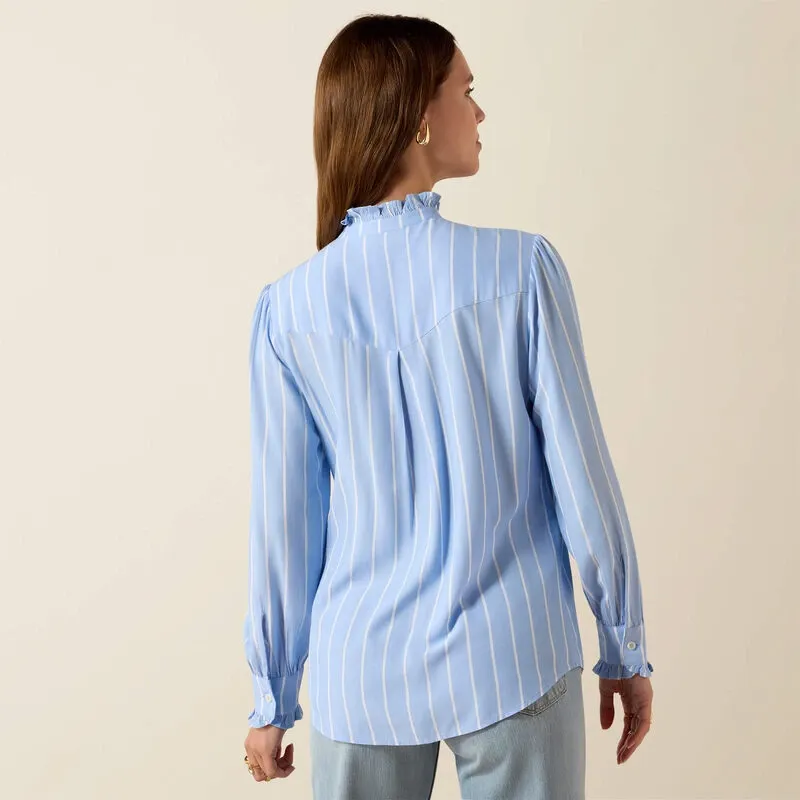 Ariat Cricklade Blouse in Pacific Blue Stripe-1