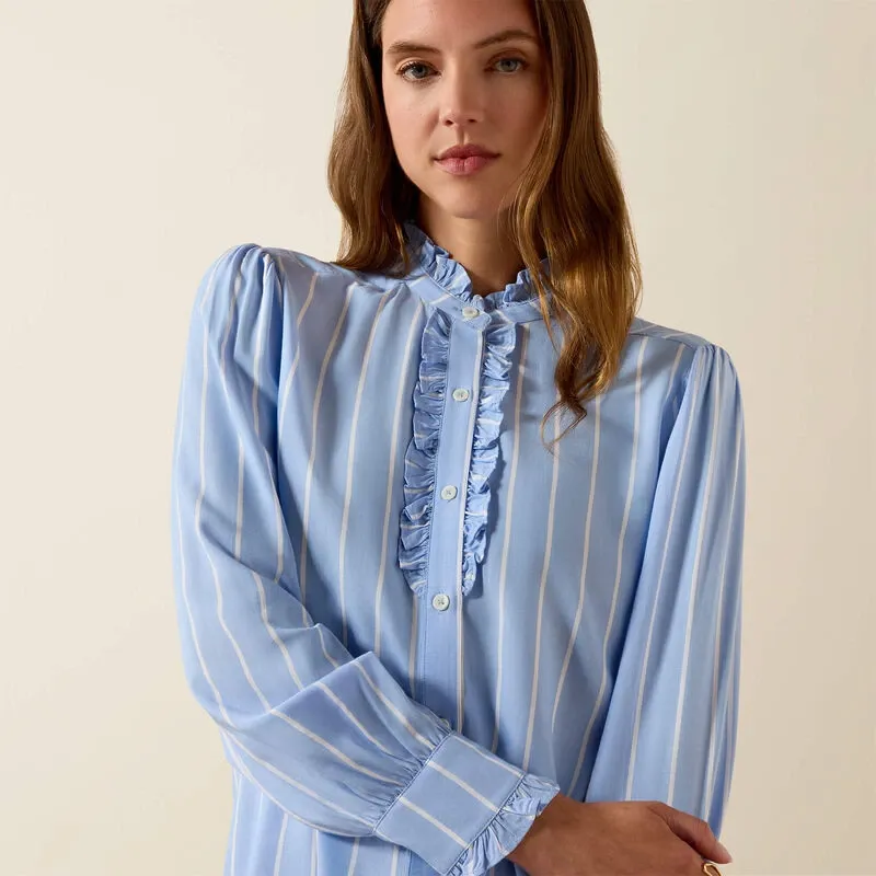 Ariat Cricklade Blouse in Pacific Blue Stripe-3
