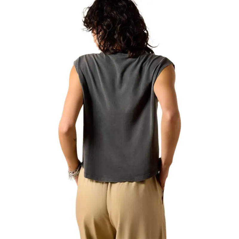 Ariat Dallas Cropped T-Shirt in Charcoal Mineral Wash-1