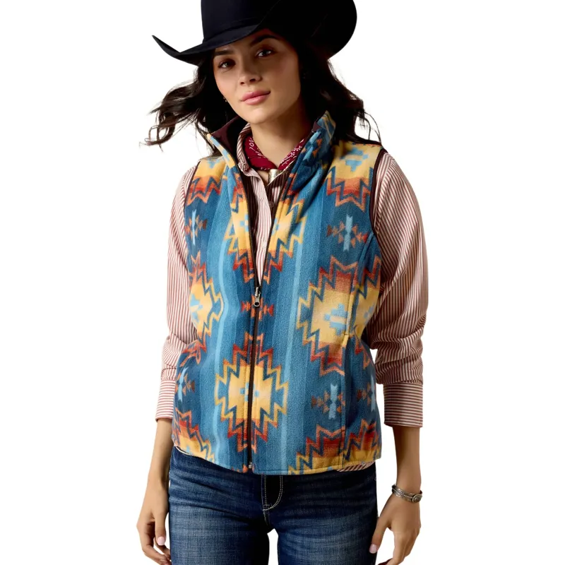 Ariat Dilon 2.0 Reversible Insulated Vest in Choc/Plum/Lakeside-1