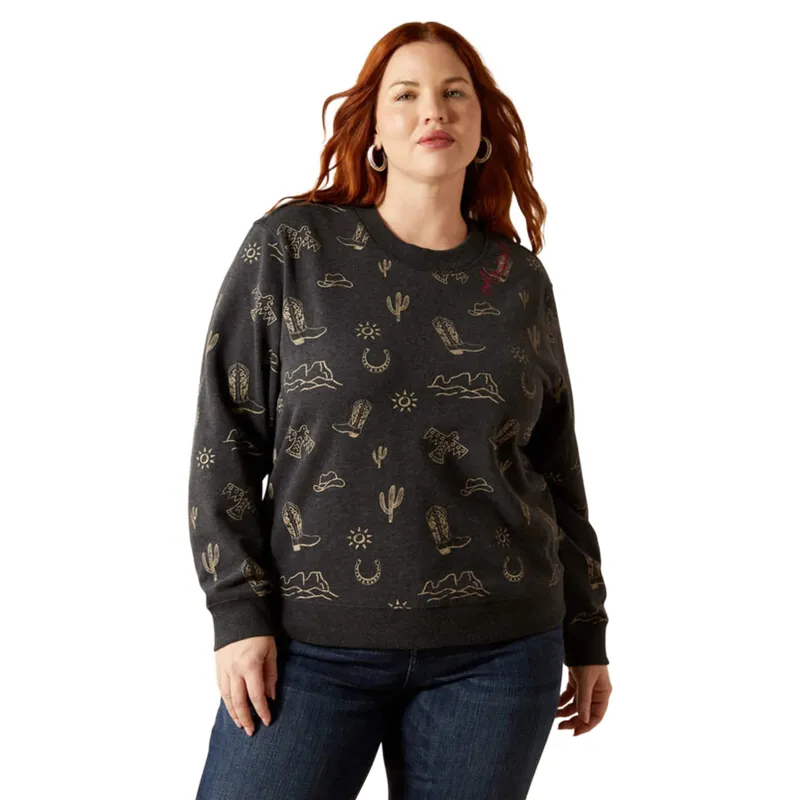 Ariat Essential Crew Sweatshirt Black Heather-4