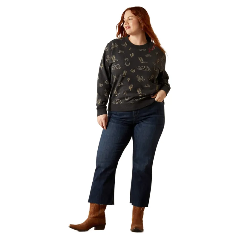 Ariat Essential Crew Sweatshirt Black Heather-5