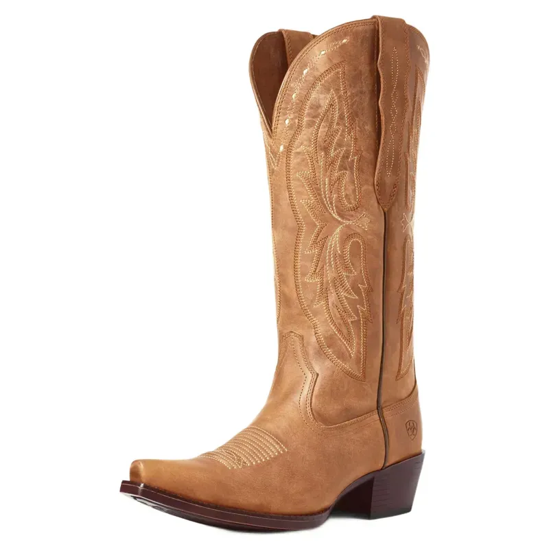 Ariat Heritage X Toe Elastic Wide Calf Western Boot Distressed Brown-1