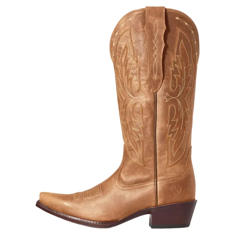 Ariat Heritage X Toe Elastic Wide Calf Western Boot Distressed Brown-2