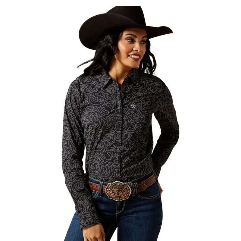 Ariat Kirby Stretch Shirt Black Boot Stitch