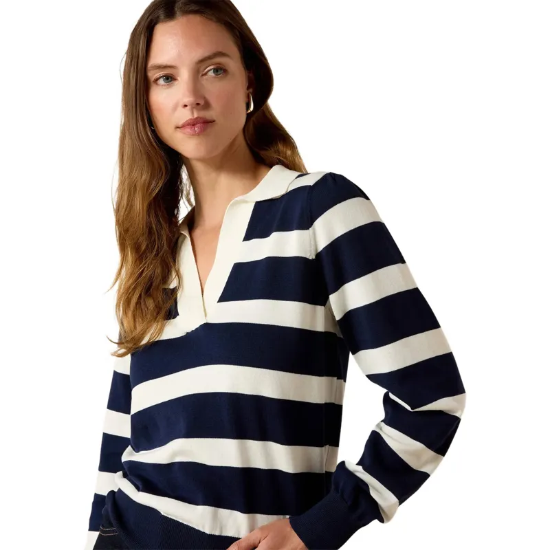 Ariat Langsett Sweater Navy Stripe in Navy Stripe-1