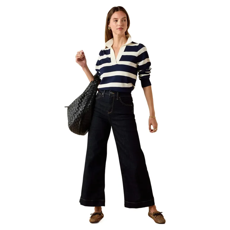 Ariat Langsett Sweater Navy Stripe in Navy Stripe-3