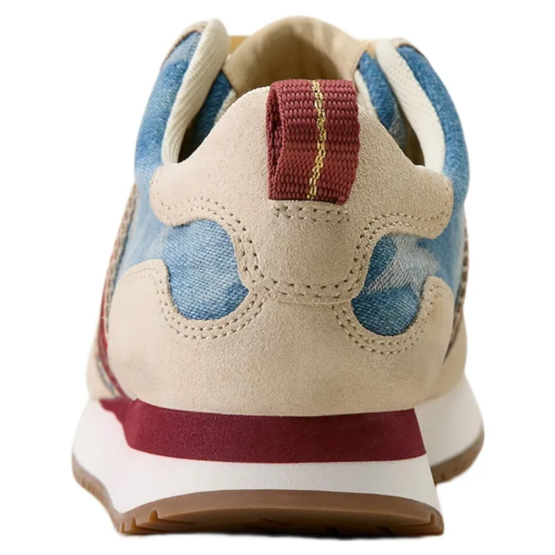 Ariat Ranch Runner Shoe in Tan Suede/Denim Stars-4