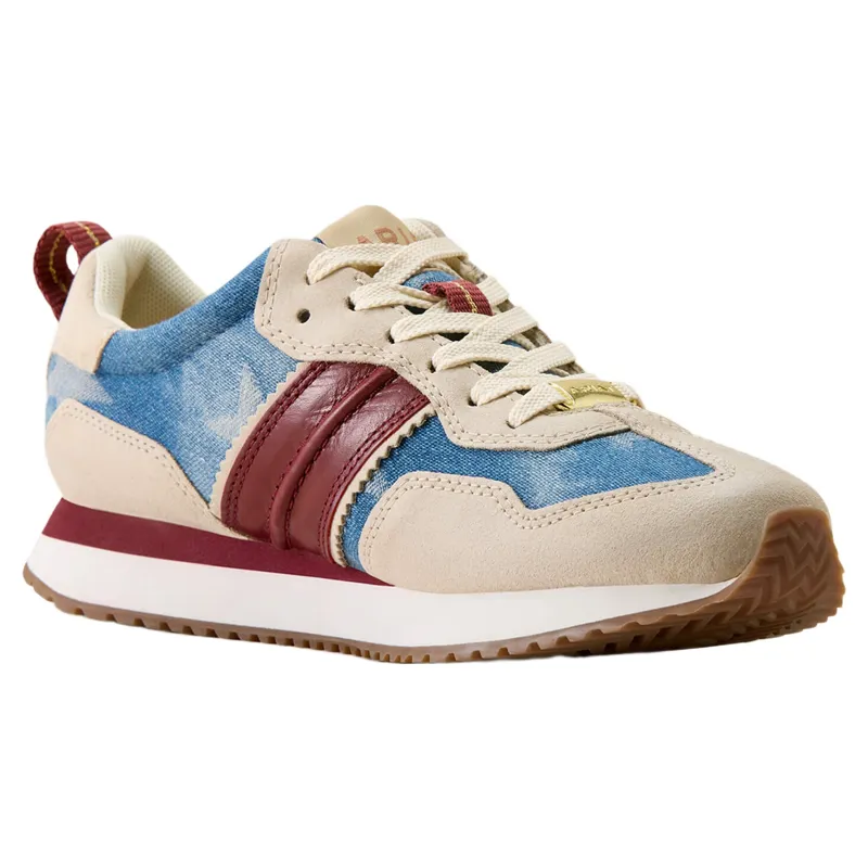 Ariat Ranch Runner Shoe in Tan Suede/Denim Stars