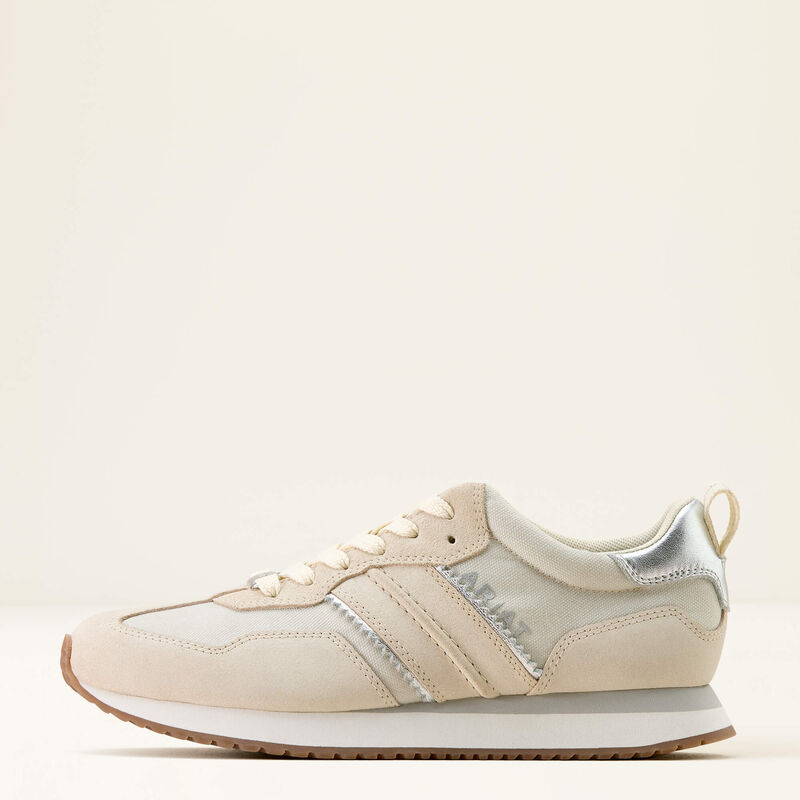 Ariat Ranch Runner Trainer Shoe in Butter Cream-3