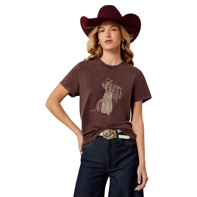 Ariat Rebel With A Cause T-Shirt in Choc/Plum