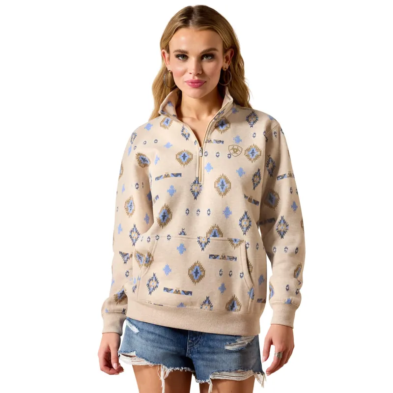 Ariat Sapphire 1/2 Zip Sweatshirt in Oatmeal Heather