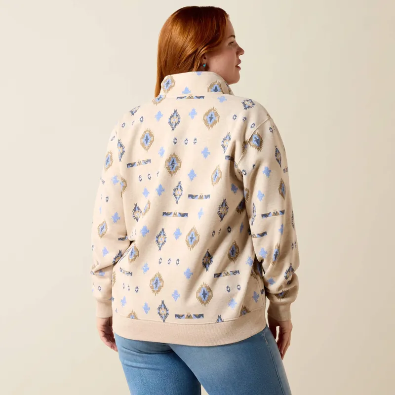 Ariat Sapphire 1/2 Zip Sweatshirt in Oatmeal Heather-4