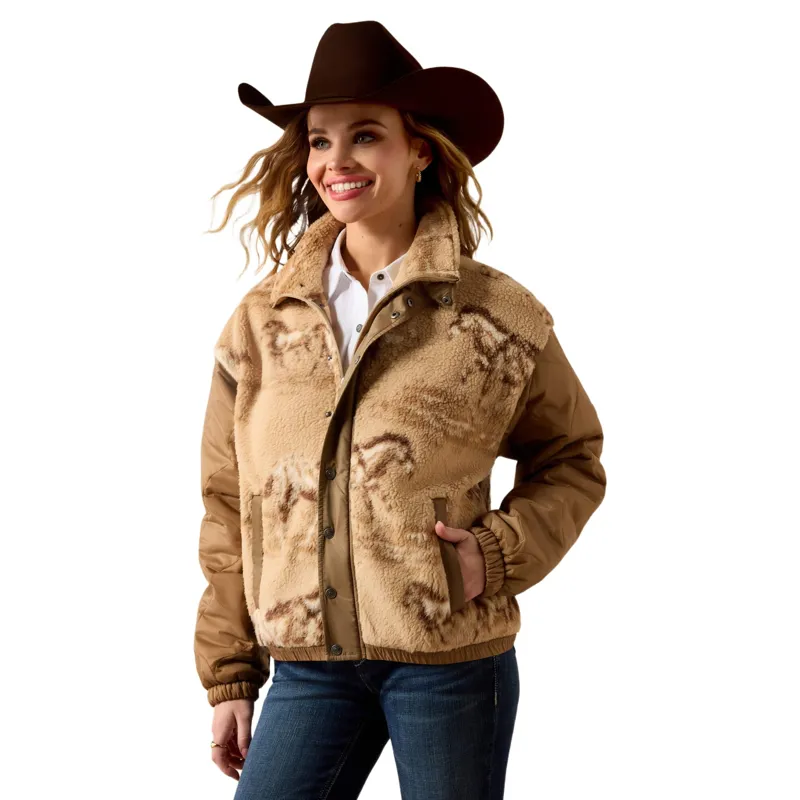 Ariat Sherpa Blocked Jacket in Wild Horses/Tigers Eye