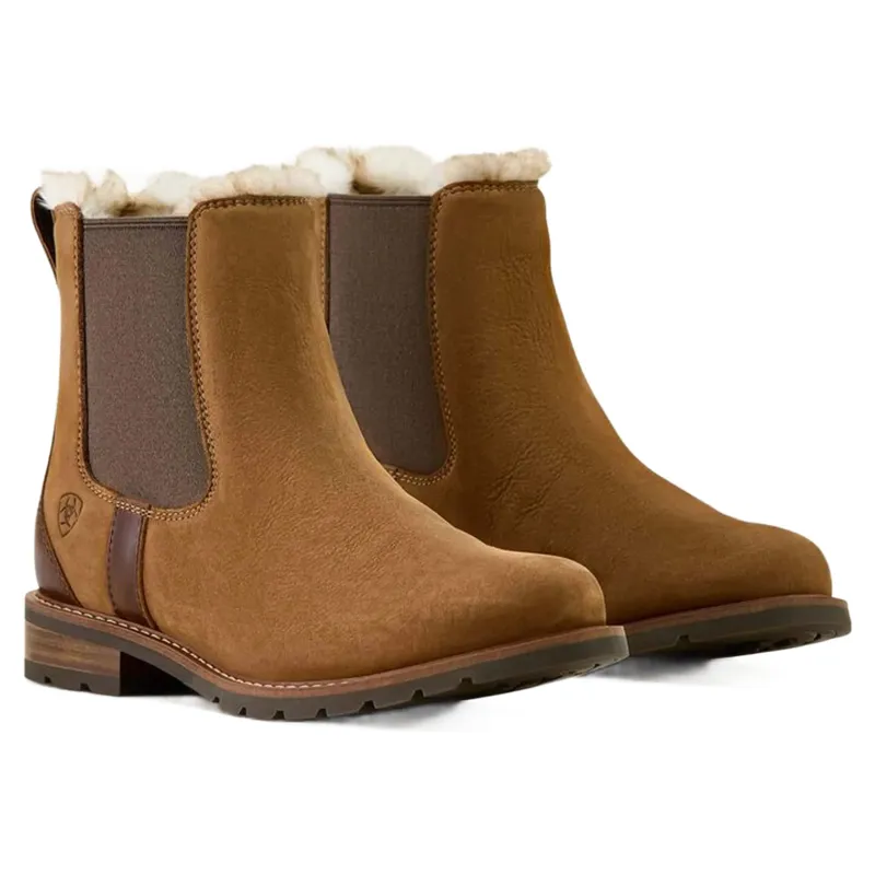 Ariat Wexford Ladies Sherpa Waterproof Chelsea Boot Amber Brown