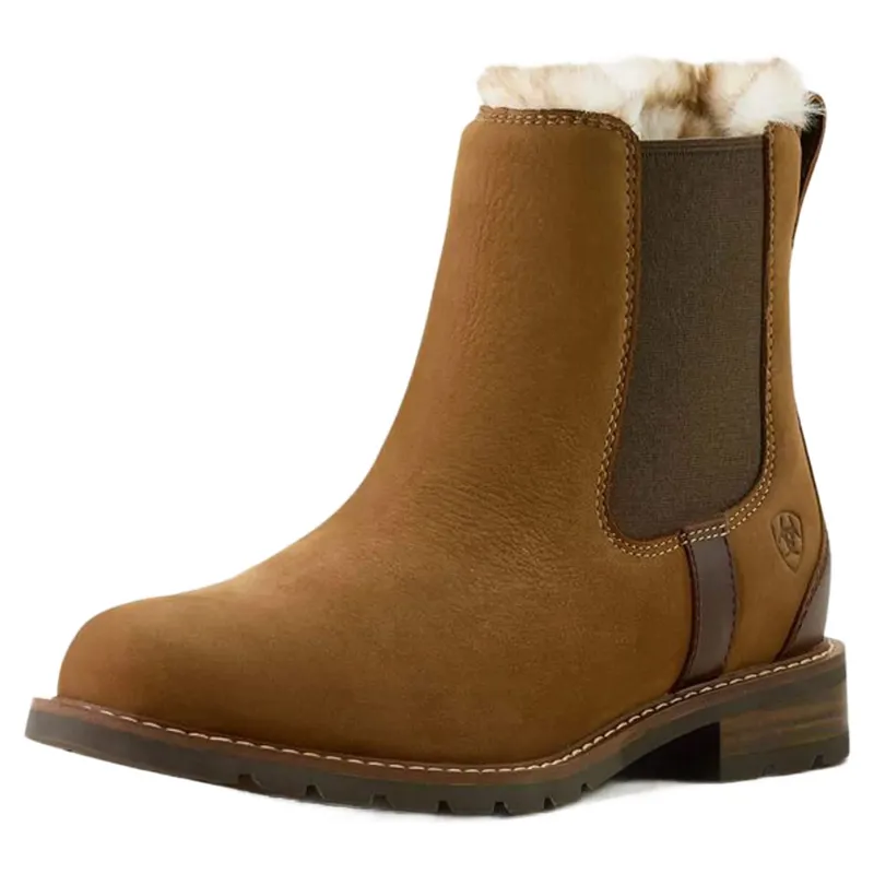 Ariat Wexford Ladies Sherpa Waterproof Chelsea Boot Amber Brown-1