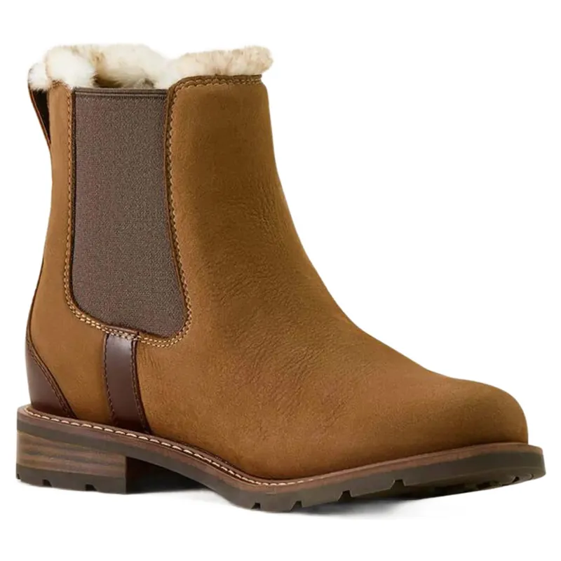 Ariat Wexford Ladies Sherpa Waterproof Chelsea Boot Amber Brown-4
