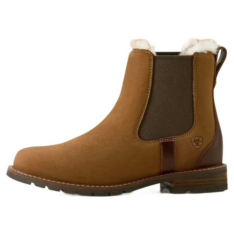 Ariat Wexford Ladies Sherpa Waterproof Chelsea Boot Amber Brown-5