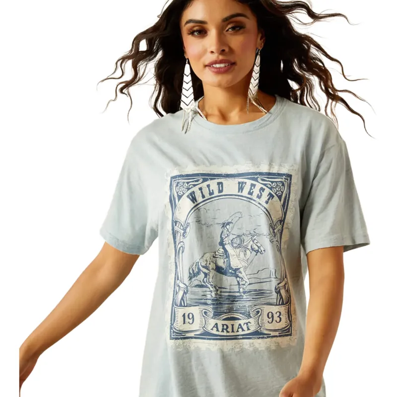Ariat Wild West Stamp T-Shirt Washed Blue