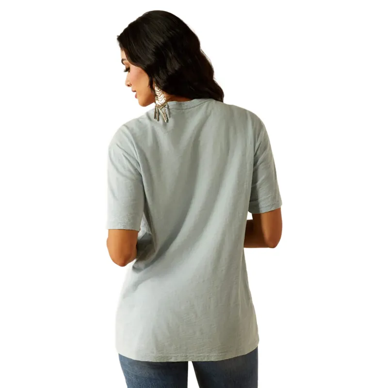 Ariat Wild West Stamp T-Shirt Washed Blue-1