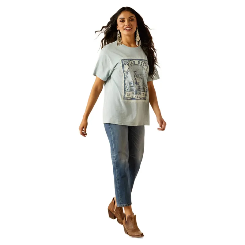 Ariat Wild West Stamp T-Shirt Washed Blue-2