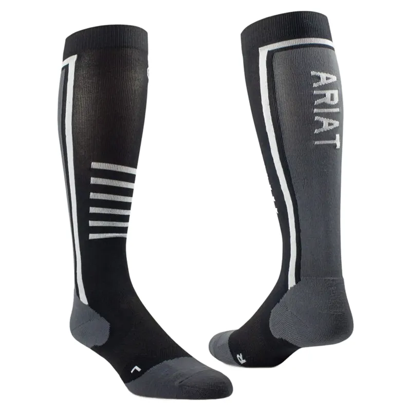AriatTEK Slimline Performance Socks Black/Sleet One Size-1