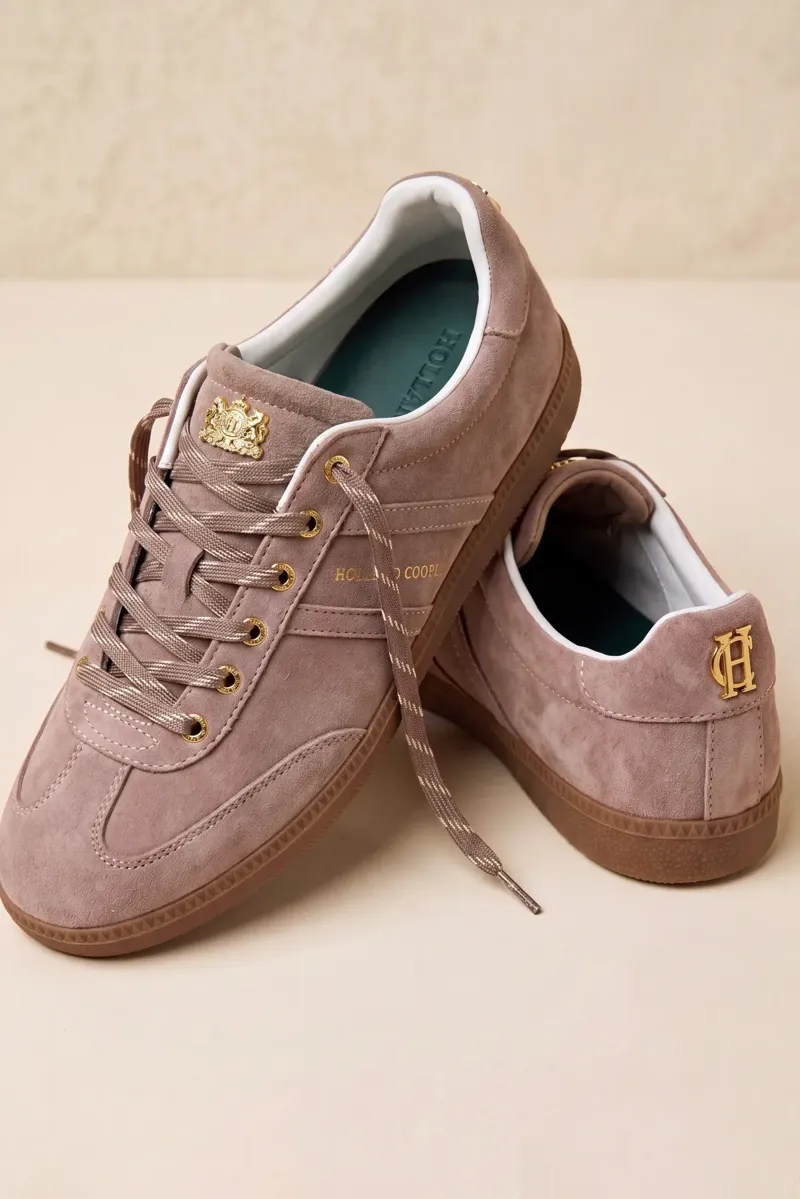 Holland Cooper Knightsbridge Court Trainer in Taupe Suede-4