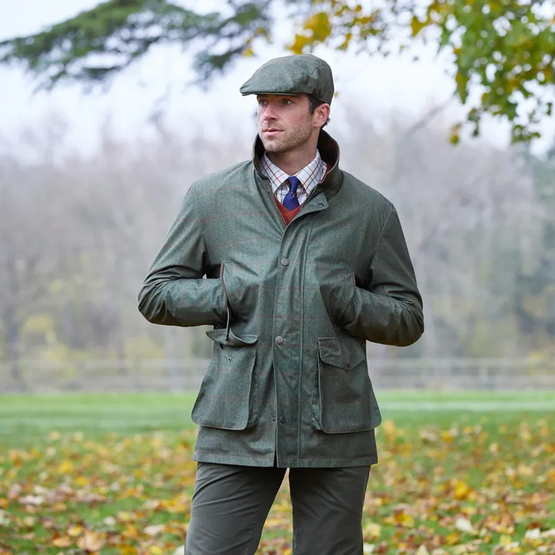Alan Paine Men's Didsmere Technical Tweed Coat Olive-2