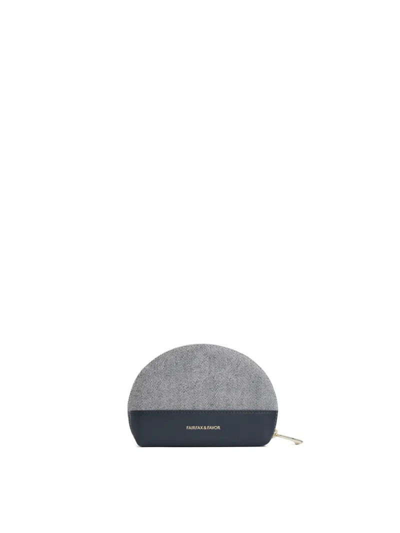 Fairfax and Favor Chiltern Coin Purse Denim Suede-2