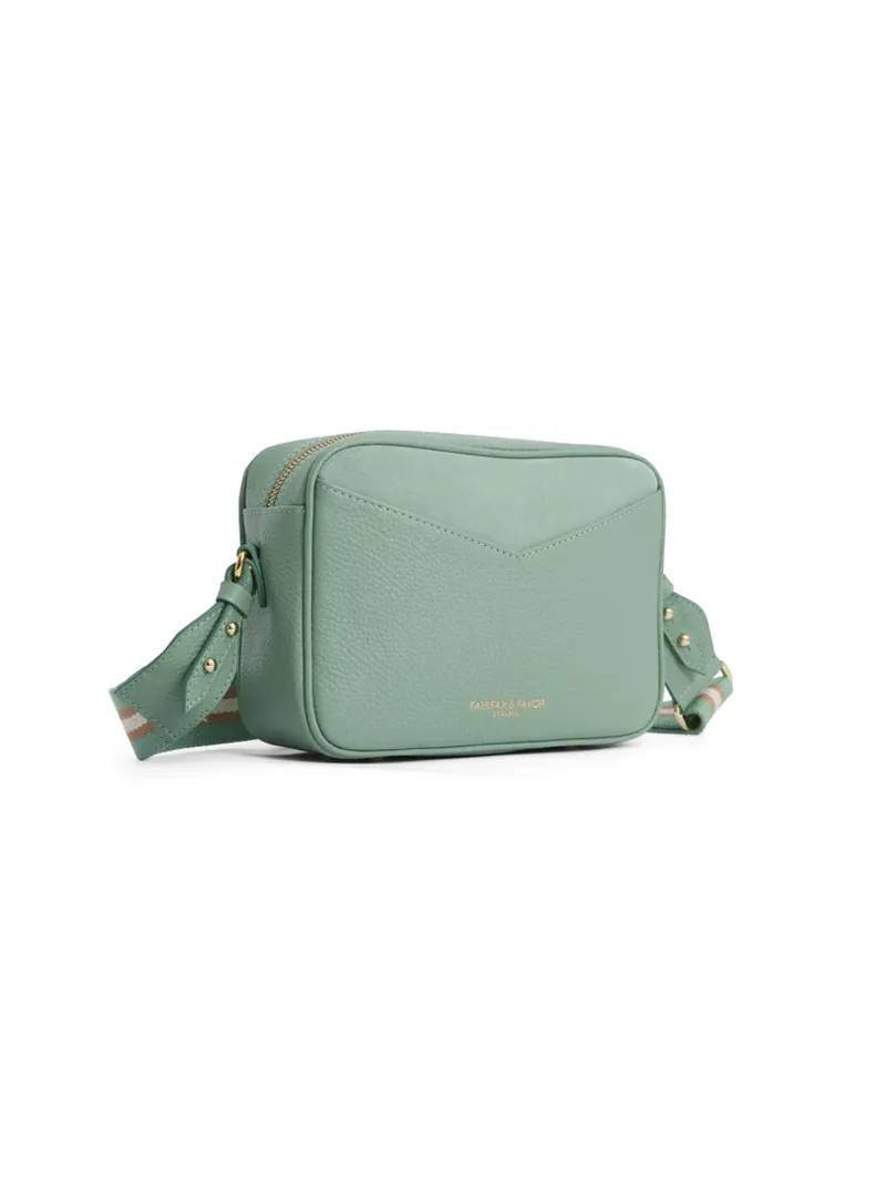Fairfax and Favor Stockist Exclusive Finsbury Cross Body Bag Mint Suede-3