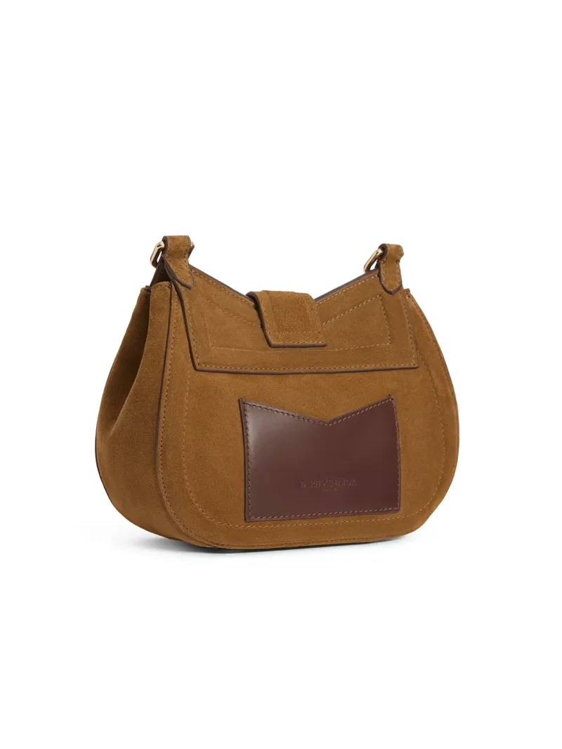 Fairfax and Favor Langham Messenger Bag in Tan Suede-1
