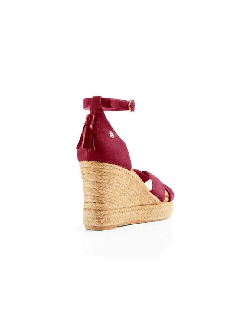 Fairfax and Favor Valencia Wedge Cherry Suede-1