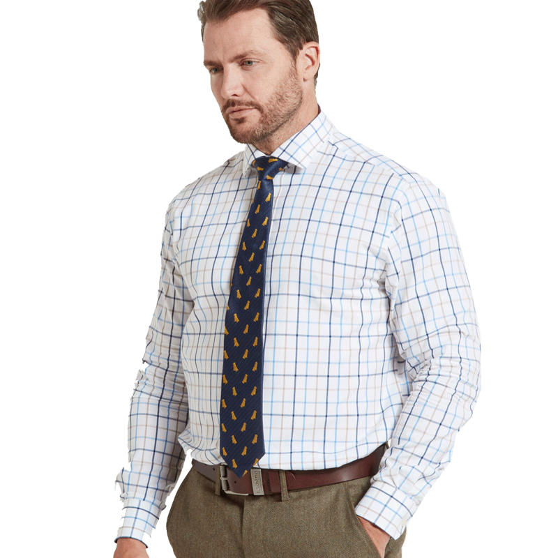 Schoffel Baconsthorpe Tailored Shirt Navy Check-1