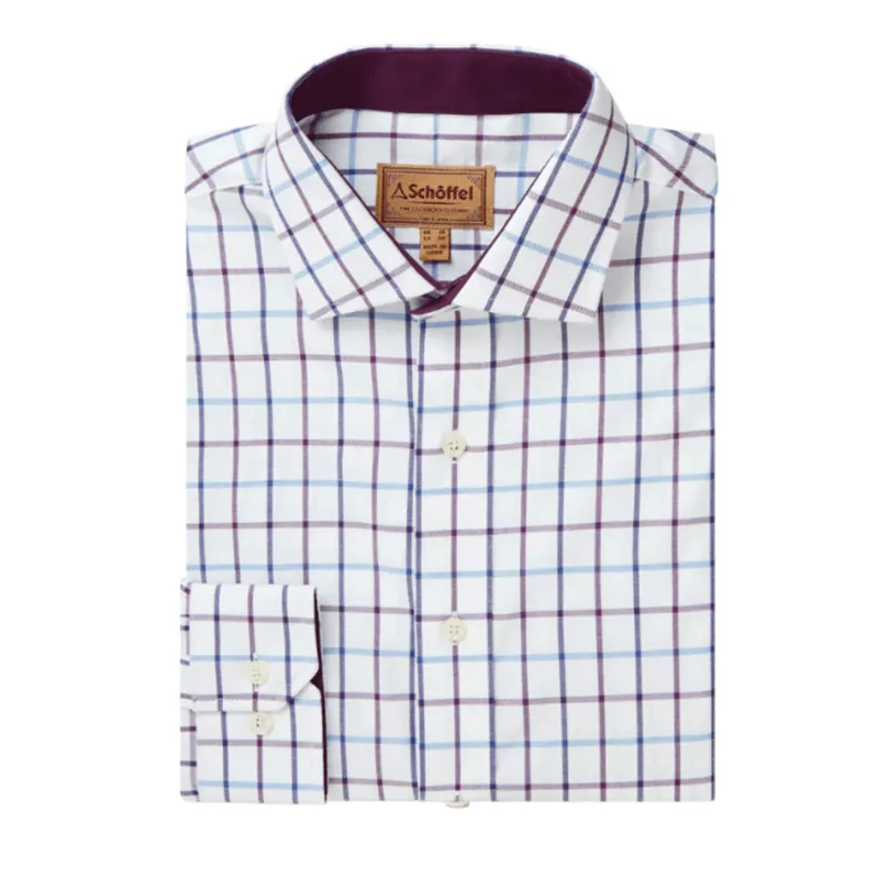 Schoffel Baconsthorpe Tailored Shirt Purple Check