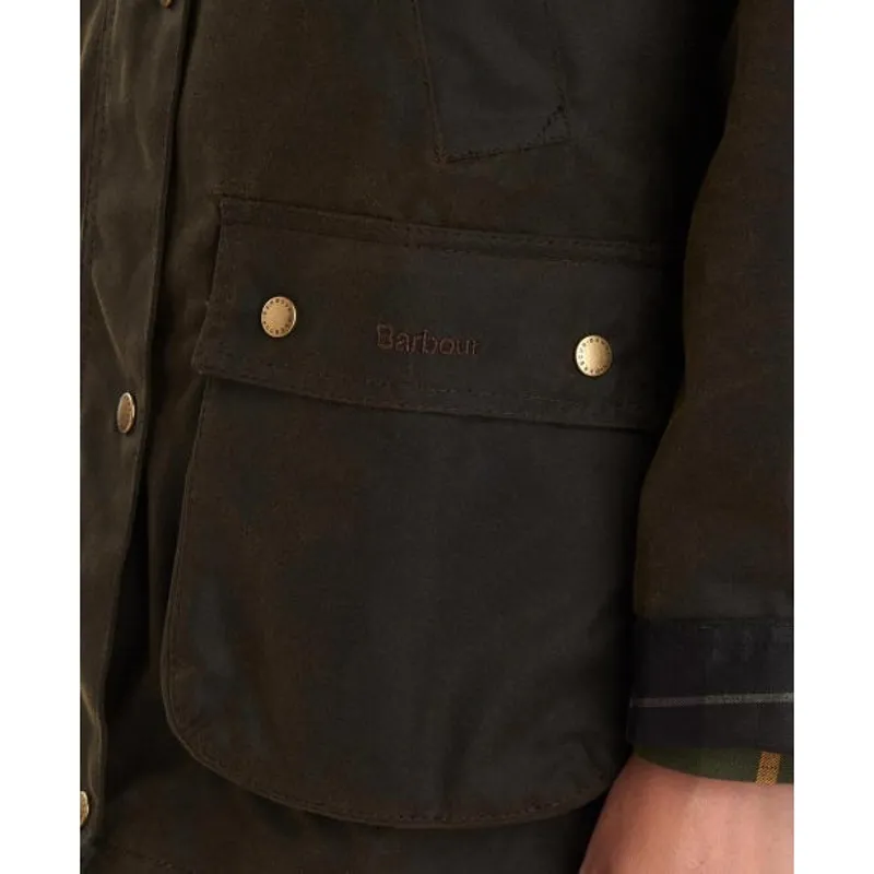 Barbour Acorn Ladies Wax Jacket in Olive-7