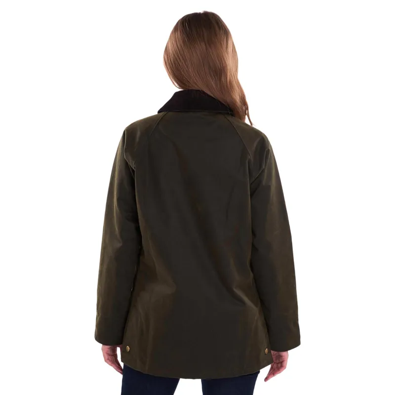 Barbour Acorn Ladies Wax Jacket in Olive-3