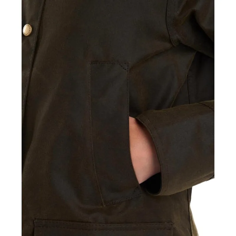 Barbour Acorn Ladies Wax Jacket in Olive-6