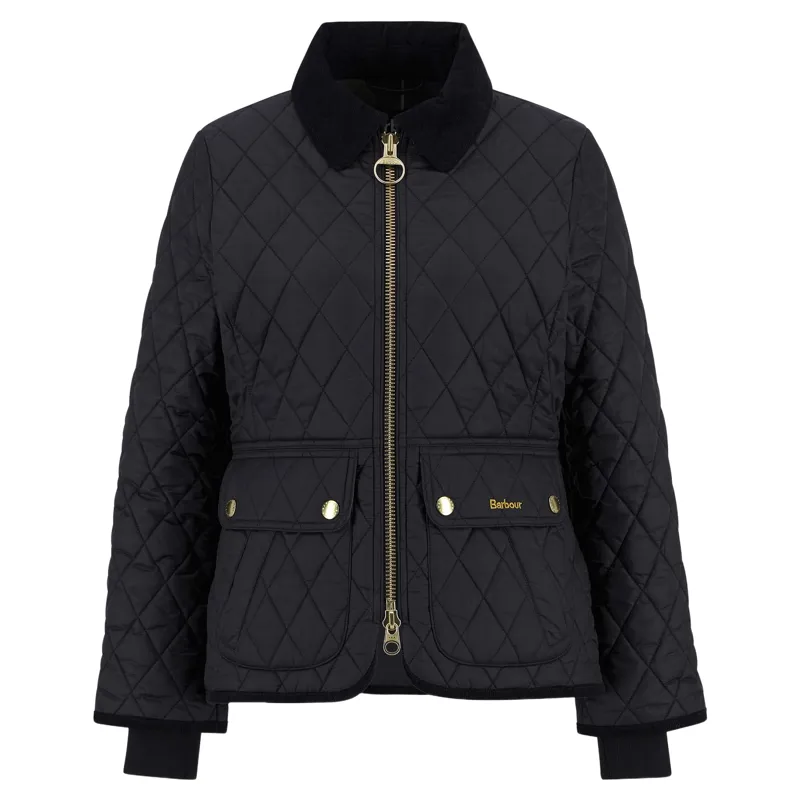 Barbour Beadnell Fitted Quilted Jacket in Black/Classic
