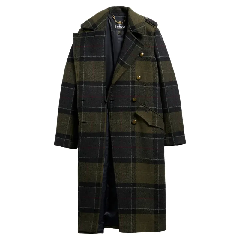 Barbour Cottesmore Checked Wool Coat in Shadow Classic Tartan