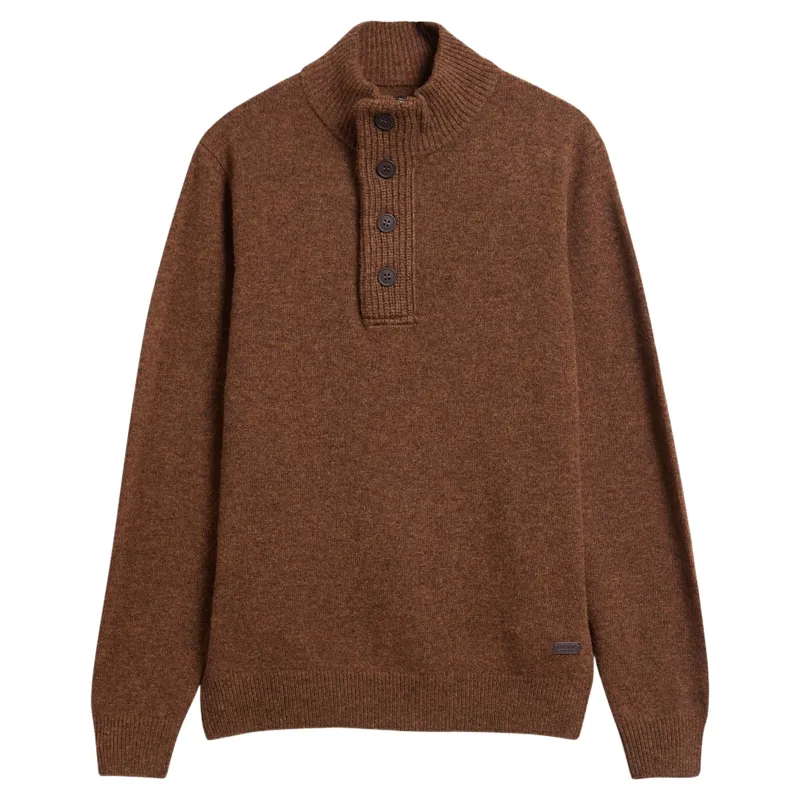 Barbour Essential Patch Half Zip Knitted Jumper in Bracken