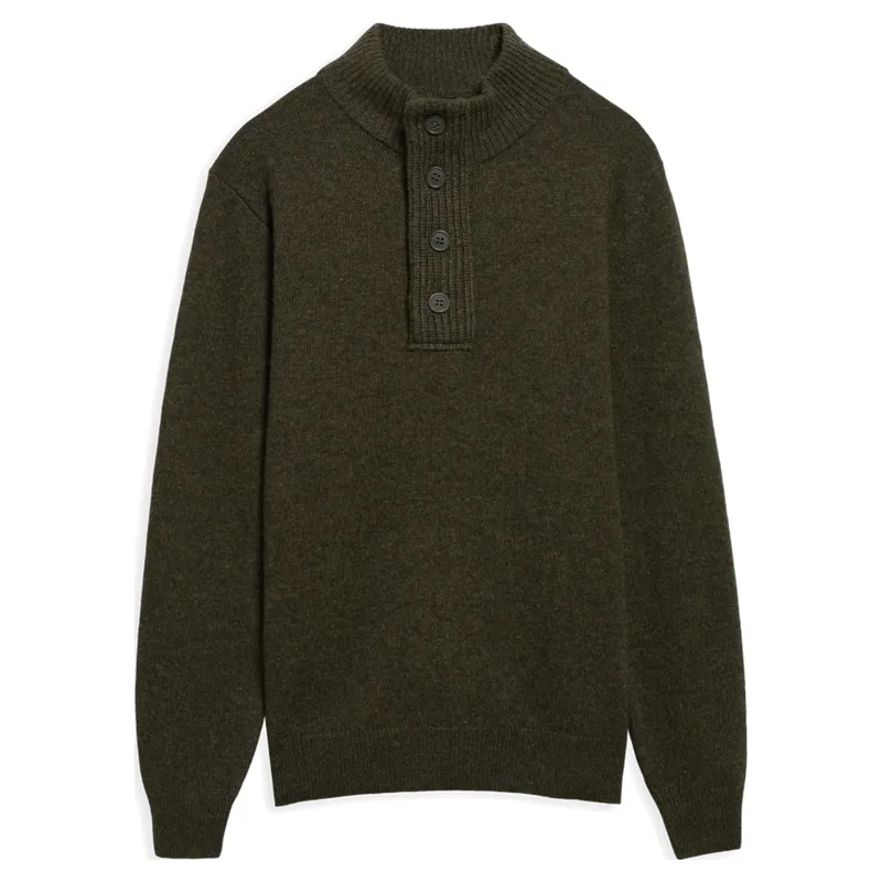 Barbour Essential Patch Half Zip Knitted Jumper in Seaweed