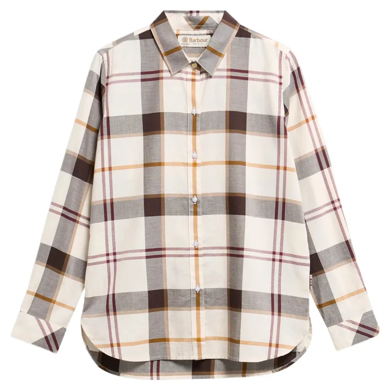 Barbour Moorland Relaxed Long-Sleeved Shirt in Ecru Muted Tartan
