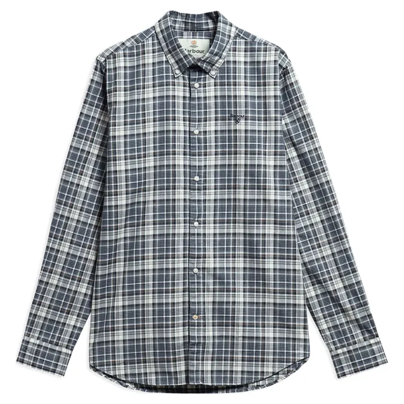Barbour Mosswood Tailored Fit Checked Shirt in Navy