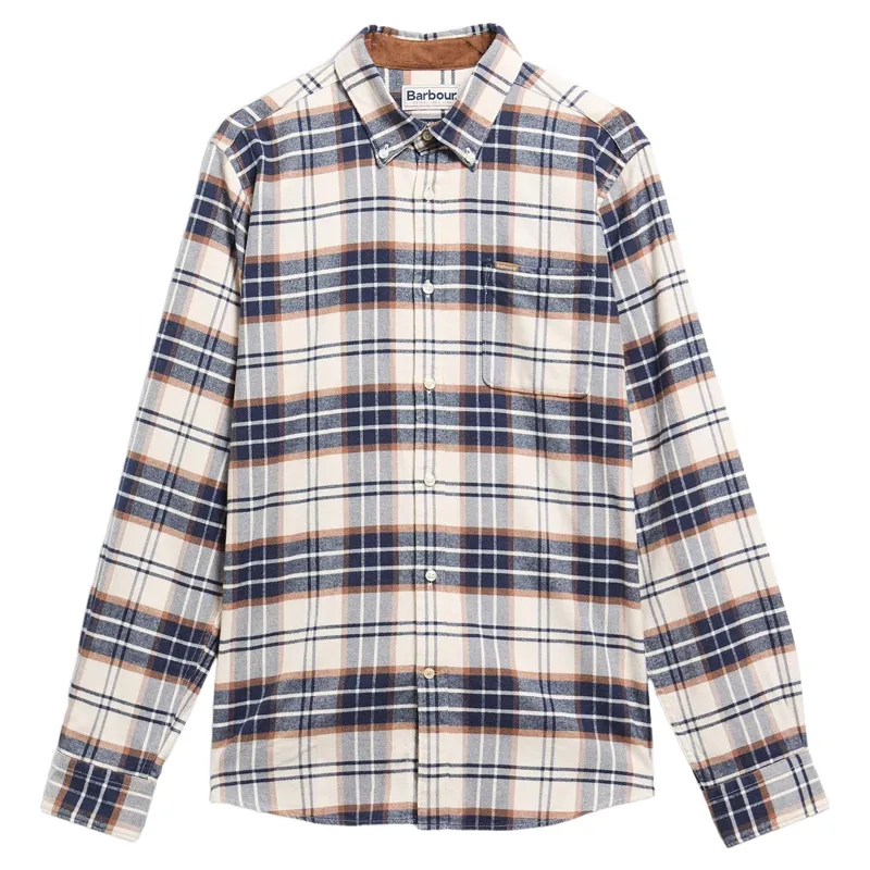 Barbour Portdown Tailored Checked Shirt in Ecru