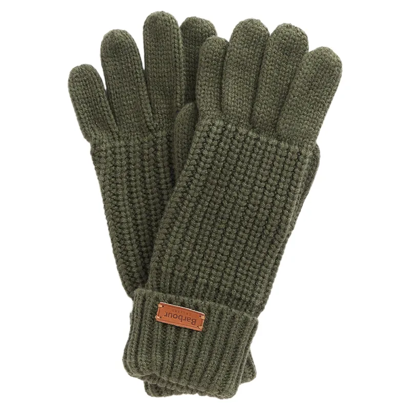Barbour Saltburn Knitted Gloves in Olive