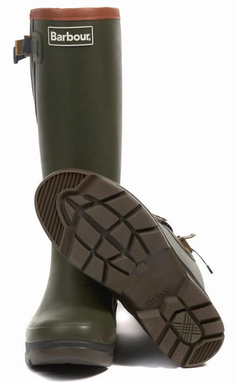Barbour Tempest Tall Wellington Boots in Olive-1