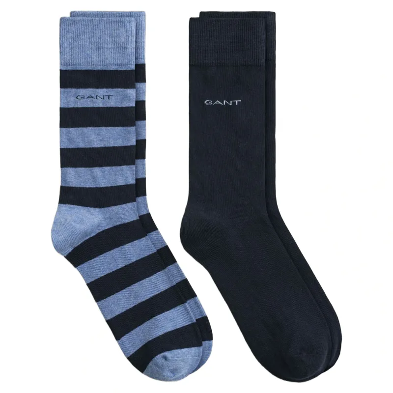 Barstripe and Solid Socks 2pk 43-45