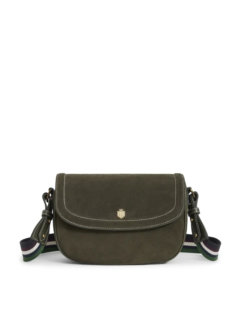 Fairfax and Favor Boston Handbag Moss Green Suede-4